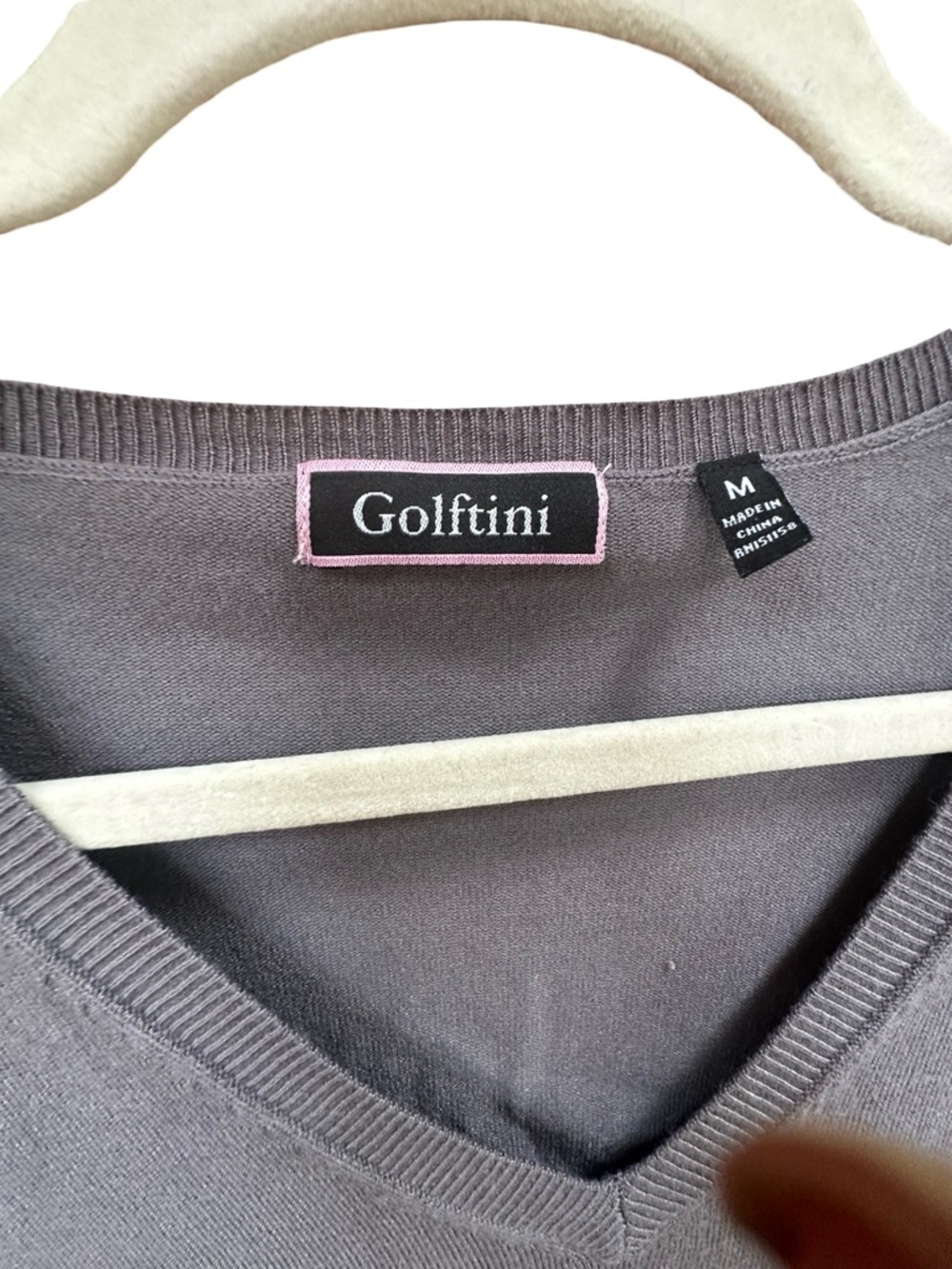 Golftini V-Neck Long Sleeve Sweater - Gray size M - Picture 4 of 10